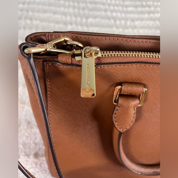 Michael Kors Sutton Satchel Saffiano Leather Brown NWOT - Picture 4 of 15